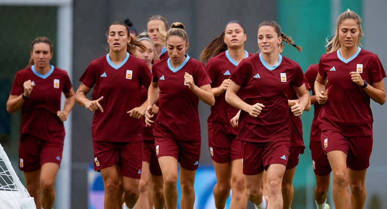 La Selección, durante su primer entrenamiento en los Juegos Olímpicos.