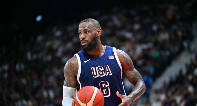 LeBron James, durante un partido de Estados Unidos.