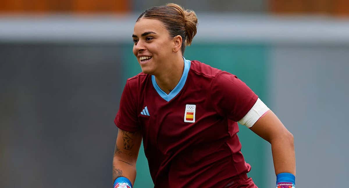 Misa Rodríguez, portera de la Selección, durante un entrenamiento con España en Nantes en la previa del debut en los Juegos Olímpicos. /RFEF