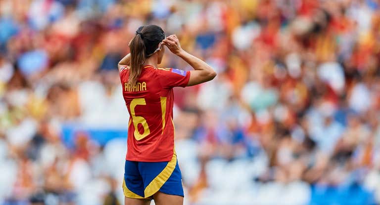 Aitana Bonmatí durante el partido contra Bélgica.