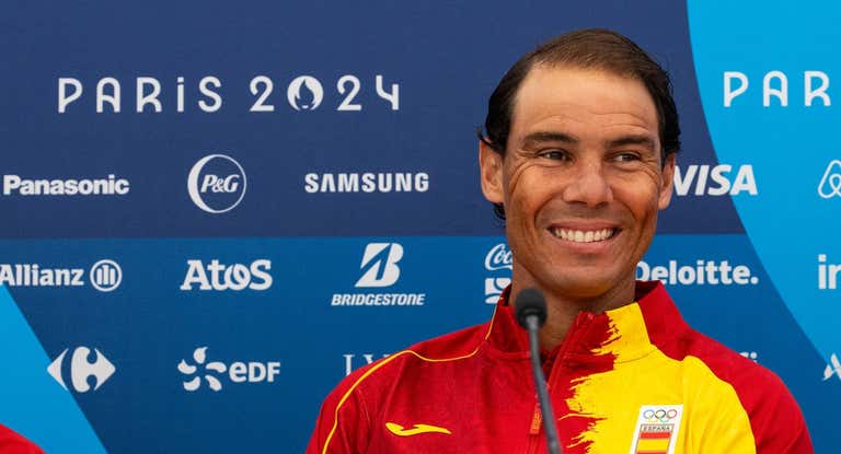 Rafa Nadal, en la rueda de prensa oficial en la Villa Olímpica.