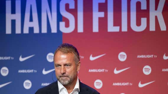 Hansi Flick, en su presentación. /EFE