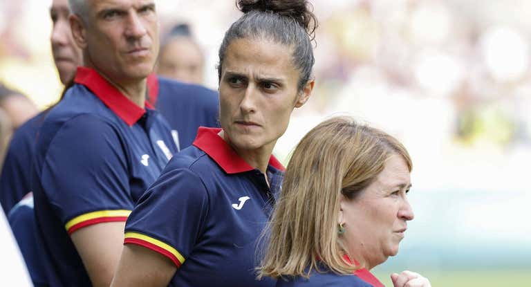 Montse Tomé, durante el debut de España ante Japón en los Juegos Olímpicos.
