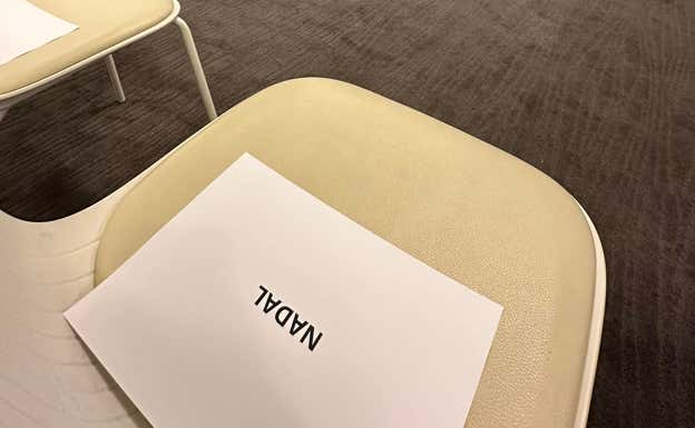 El sitio de Nadal durante el sorteo. RELEVO