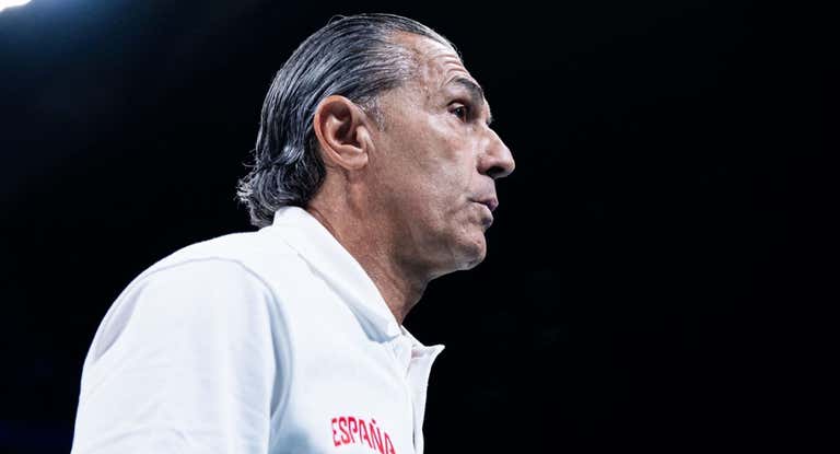 Sergio Scariolo, durante el primer partido de los Juegos ante Australia.