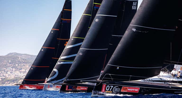 La flota de la Copa del Rey MAPFRE, durante el último entrenamiento.