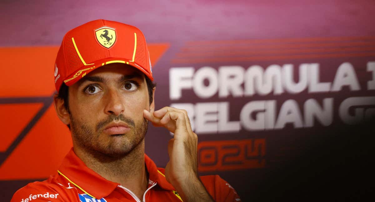 Carlos Sainz, en la sala de prensa de Spa./REUTERS