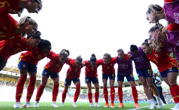 Las jugadoras de España antes de un partido.  RFEF