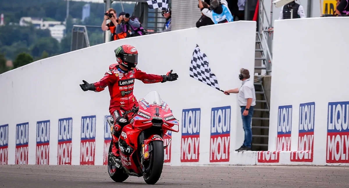 Pecco Bagnaia en Alemania.