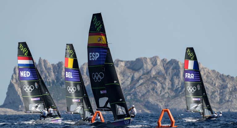 El equipo español de 4er en Marsella, en la Medal Race.