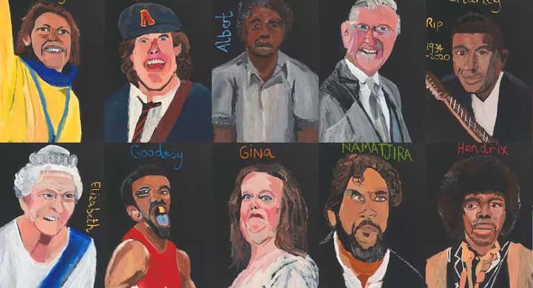 Los retratos del artista Vincent Namatjira expuestos en la Galería Nacional de Australia que no han gustado a Gina Reinhart.