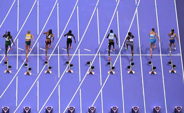 La calle 5 de Fraser-Pryce, vacía. AFP