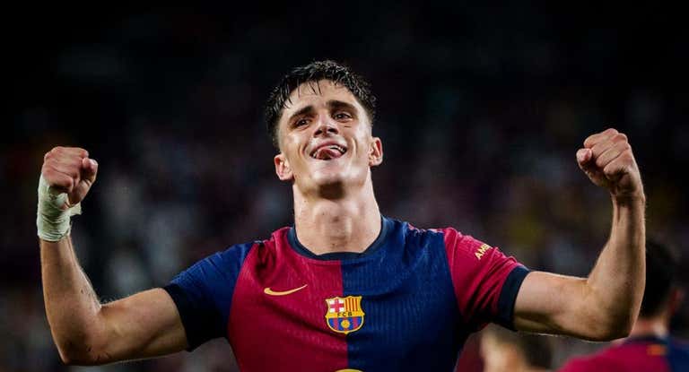 Pau Víctor celebra uno de sus tantos ante el Real Madrid.