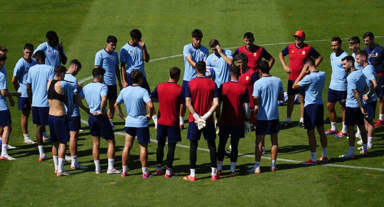 Entrenamiento de la Selección en la previa al partido de España ante Marruecos.