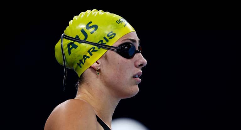 Meg Harris, en la piscina de París.
