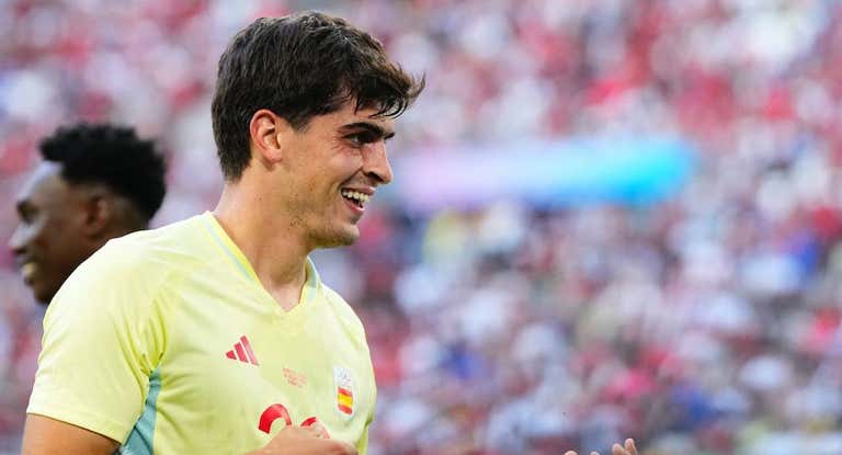Juanlu celebra el gol que le dio a España el pase a la final de los Juegos Olímpicos ante Marruecos en Marsella.