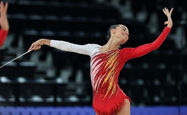 Inés Bergua, en el entrenamiento oficial de París 2024  RFEG