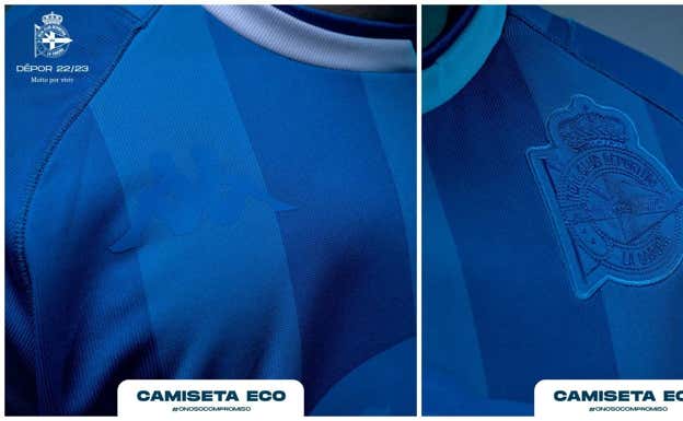 Camiseta del Deportivo para la 22/23 con el escudo casi invisible RC Deportivo