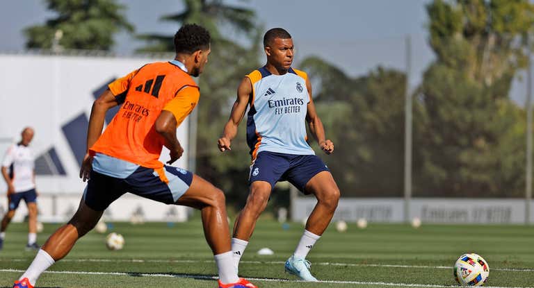 Mbappé y Bellingham, en Valdebebas.