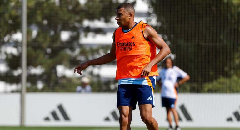 Mbappé, durante un entrenamiento.