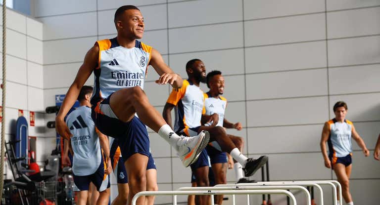 Mbappé, en Valdebebas.