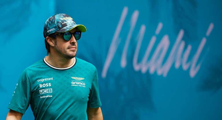 Fernando Alonso, antes del GP de Miami este año.