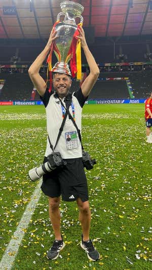 Pablo García, con la Eurocopa.