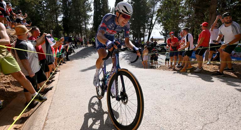 Luca Vergallito, durante la 8º etapa de La Vuelta en la que formó parte de la fuga.