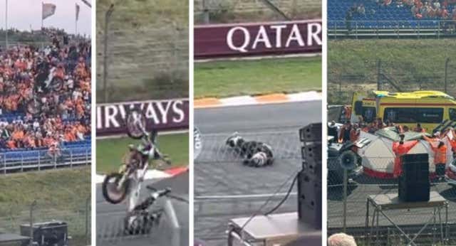 Se masca la tragedia en el GP de Países Bajos fuera de cámaras por una exhibición de acrobacias que salió mal