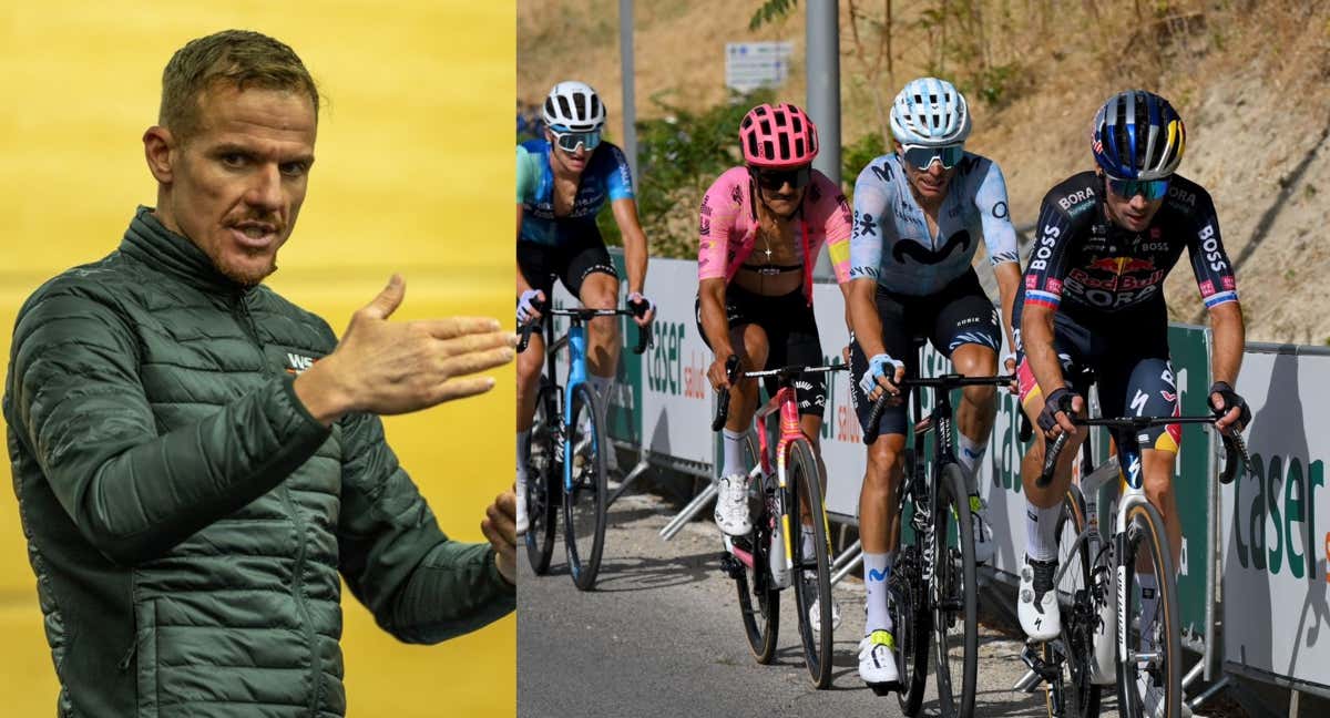 Adam Hansen, a la izquierda; y una imagen de La Vuelta 2024.
