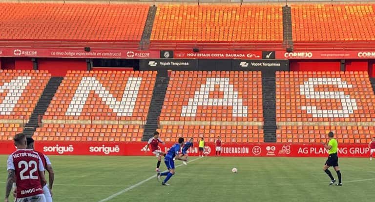 El Nàstic jugó su primer partido de liga a puerta cerrada