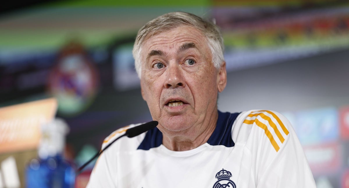 Carlo Ancelotti en rueda de prensa.