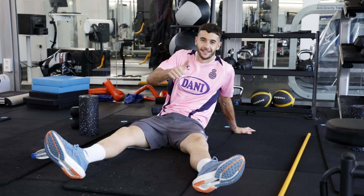 Joan García, tras el entrenamiento del jueves.