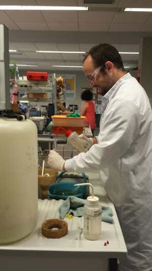 Mikel Odriozola en su laboratorio.  GBC