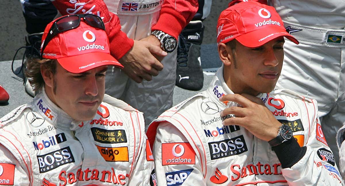 Alonso y Hamilton, cuando eran compañeros en Mclaren en 2007.