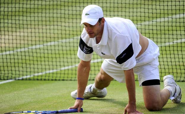Andy Roddick, durante la final de Wimbledon 2009 ante Federer.  REUTERS/Toby Melville