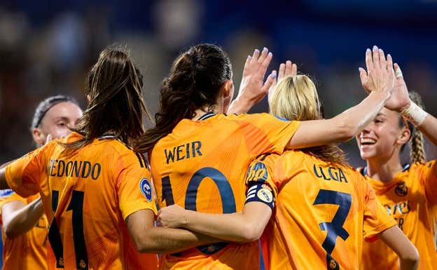Caroline Weir celebrando un gol.  REAL MADRID