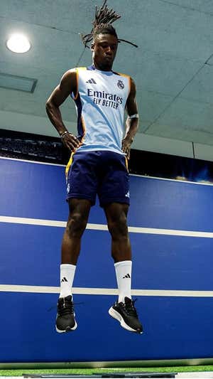Camavinga, en el gimnasio.  REAL MADRID