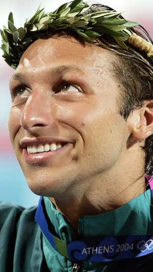 Ian Thorpe en el podio de París. AFP