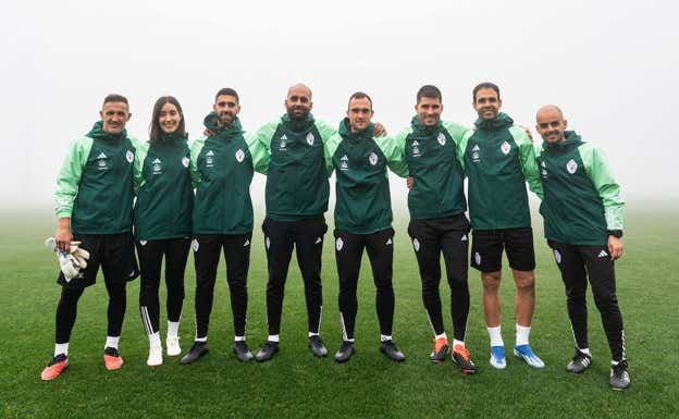 Claudio Giráldez y su cuerpo técnico, cuando llegaron al primer equipo.  RC CELTA