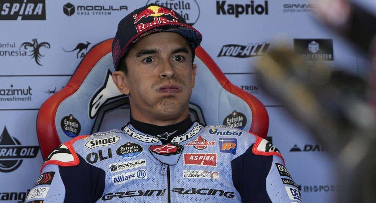 Marc Márquez, en su box.