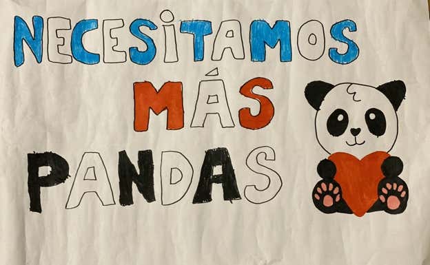 El cartel que dibujó el niño para Borja Iglesias.  X