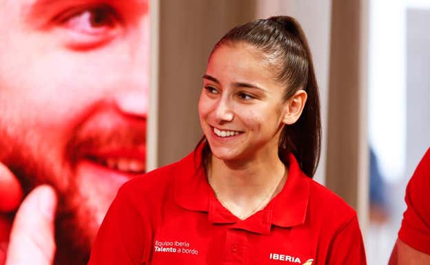 Adriana Cerezo durante la presentación del documental «Equipo Iberia Talento a bordo».  Europa Press