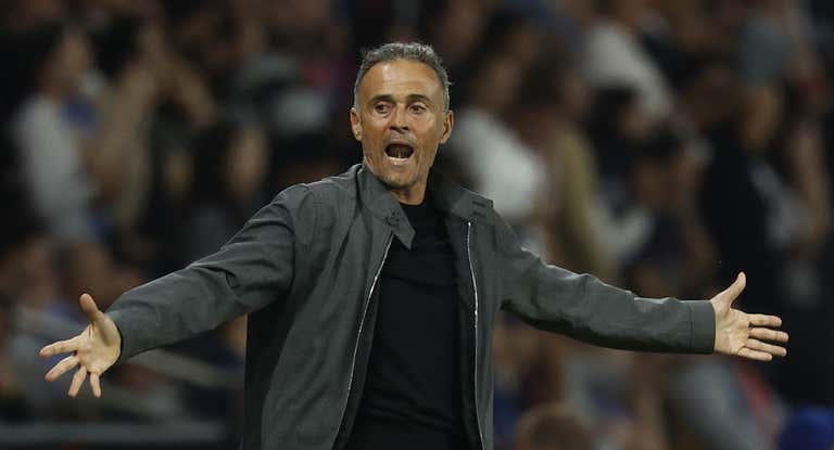 Luis Enrique, en un partido del PSG.