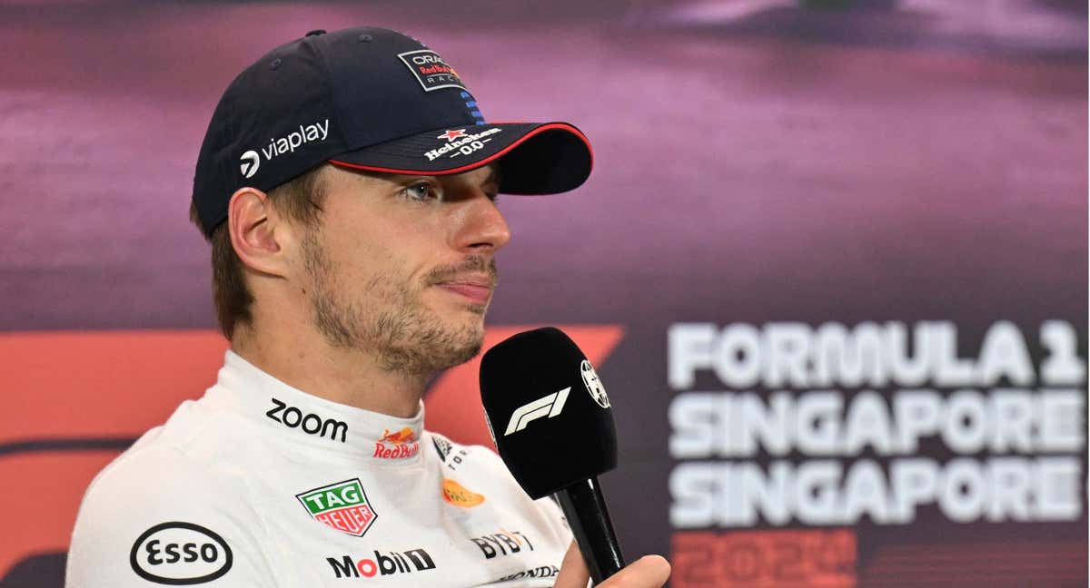 Max Verstappen contestó con monosílabos en la rueda de prensa del Gran Premio de Singapur./REUTERS