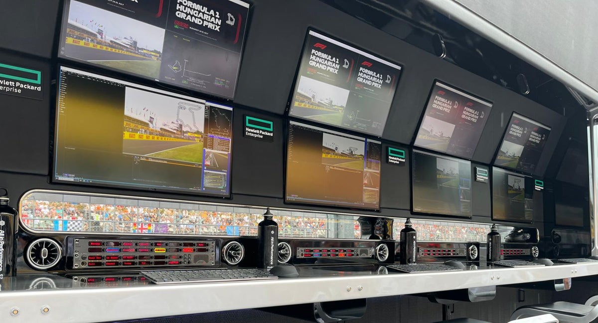 Pitwall de Mercedes en Hungría este año.