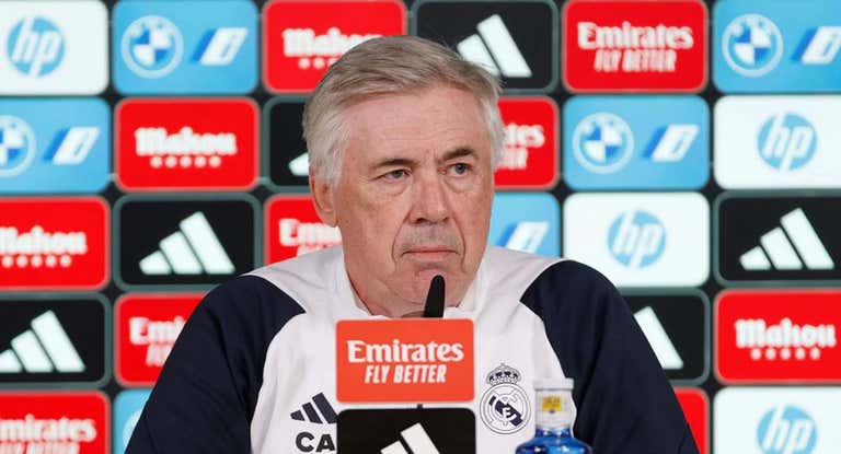 Carlo Ancelotti, en sala de prensa.