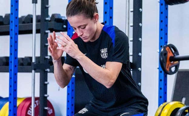 Ona Batlle, jugadora del Barça, durante una sesión de gimnasio.  FC BARCELONA FEMENINO