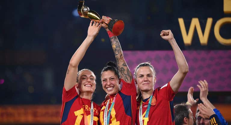Alexia Putellas, Jenni Hermoso e Irene Paredes cuando ganaron el Mundial femenino 2023.