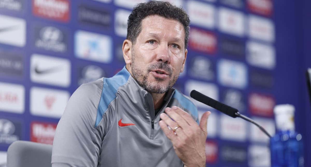 Simeone, durante una rueda de prensa esta temporada.